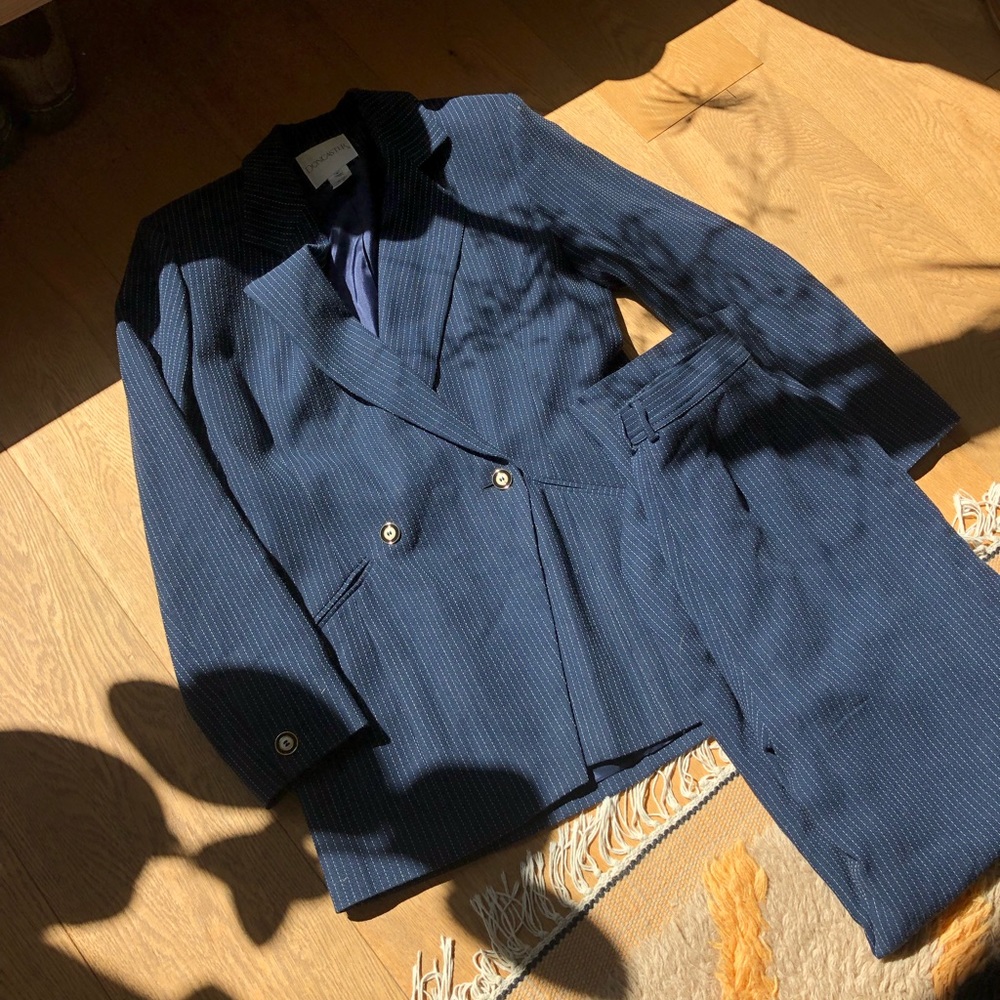 Vintage navy pinstripe suit